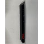 A gloss black left hand side strake assembly kit for a 2025 Aston Martin Vanquish Super GT V12.