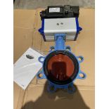 A KSB centred-disc butterfly valve with pneumatic actuator.