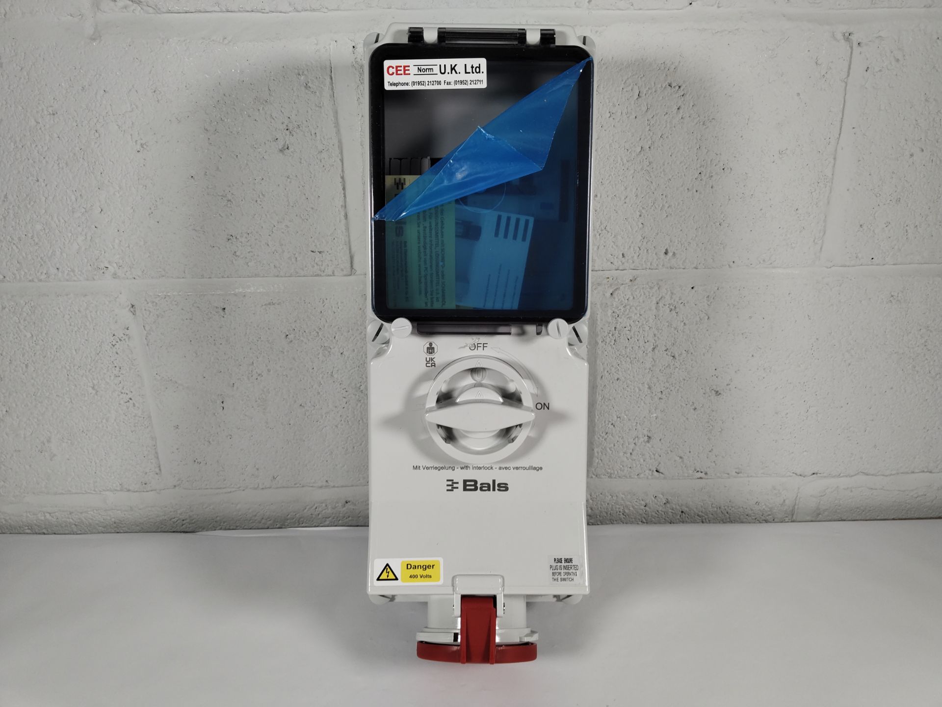 As new Bals CEE Norm Interlocked Wall Socket, 63A, 400V, 3P+N+E (880464-A).