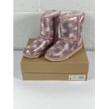 A pair of children's Ugg Classic Short 2 sequin star boots (UK 3).