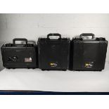 Three pre-owned branded hard cases to include 2x Peli Storm Case iM2275 and 1x SKB Cases iSeries uti
