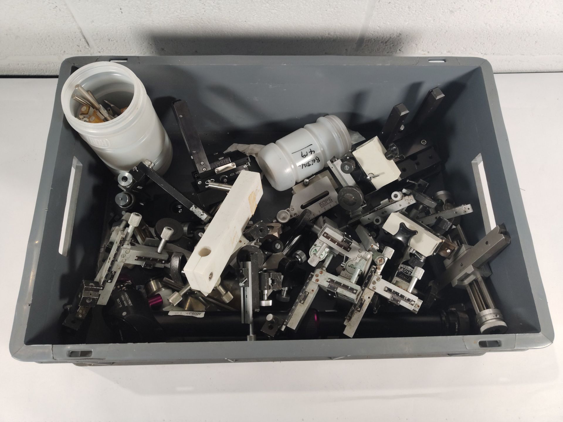 Fifteen pre-owned branded micromanipulators and accessories, brands include Prior, KOPF and others.