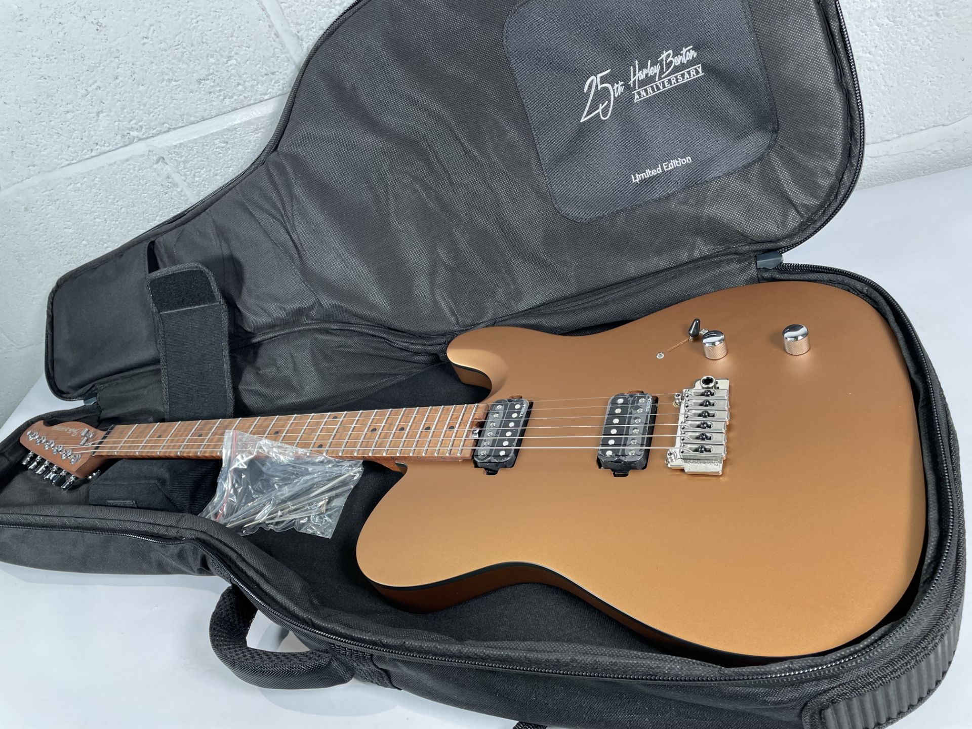 A Harley Benton 25th Anniversary Fusion-T 2023, Firemist Satin Metallic.