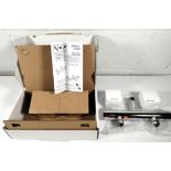An Armitage Shanks Contour 21+ safe thermostatic chrome bath filler tap - short lever handles, boxed