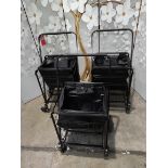 Three pre-owned Rocklands folding shopping trolleys.