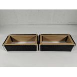 Two Harmonikas Bellows x 20 folds, black leather corner, inside P11 red cloth, outside K14 black str