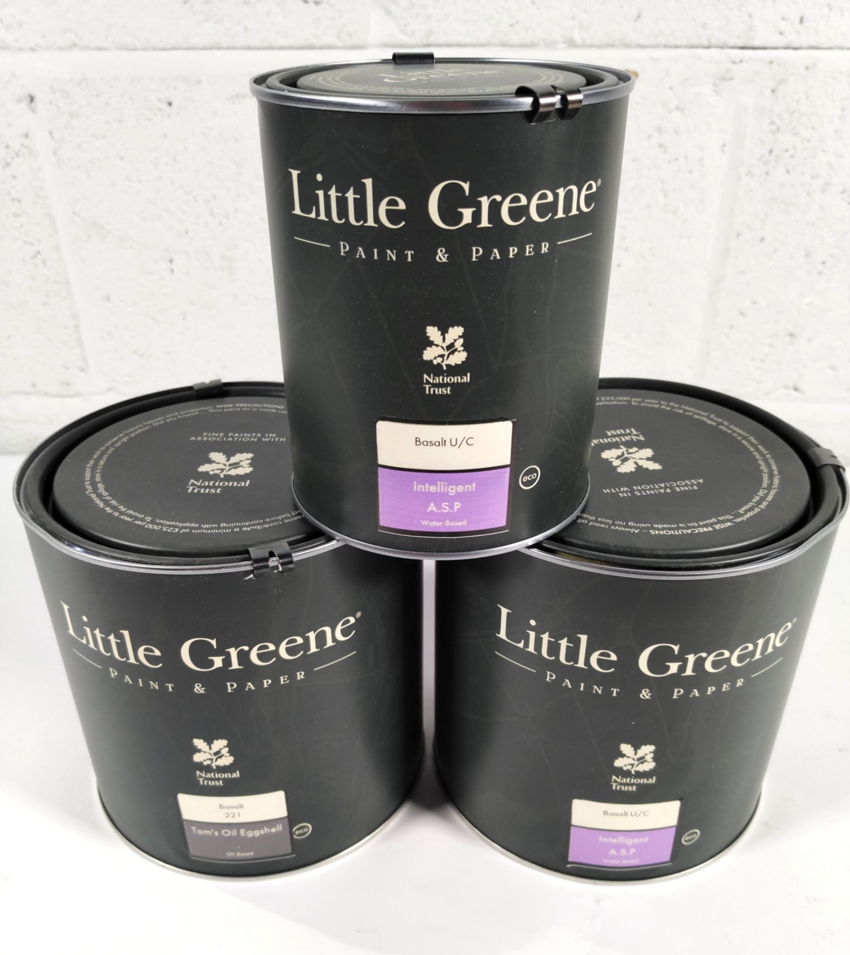 Three Little Green paints- one basalt U/C intelligent ASP 2.5L, one basalt U/C intelligent ASP 1L a