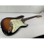 A Fender Stratocaster (probably Player II) with 3 colour sunburst and mint guard, SN: MXS24049572 (i