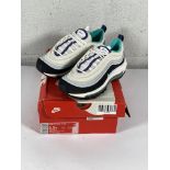 A pair of Nike Air Max 97 in White and Hyper Jade (UK 5).