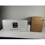 An as new The Tap Factory brushed steel kitchen tap (REF: TFHOTTAP9) and digital boiling water tank