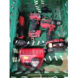 A quantity of assorted pre-owned Milwaukee power tools to include M12 impact driver, impact driver a