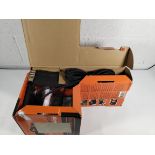 A Black & Decker 2200w 45cm electric chainsaw 230V box opened (BECS2245).