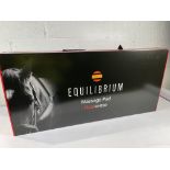 A boxed as new Equilibrium Heatsense Massage back pad, standard (90cm).