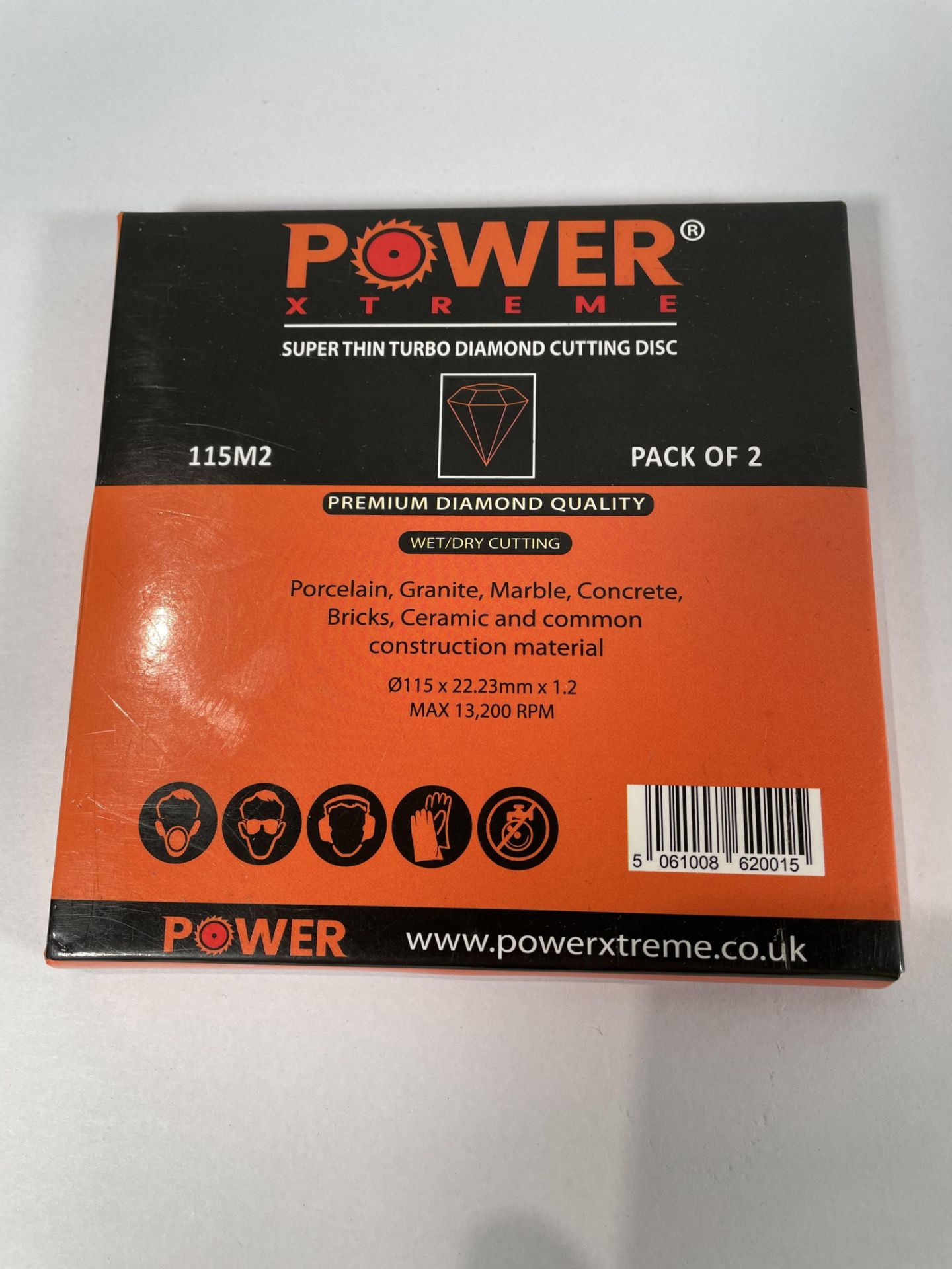 Twelve as new Power Xtreme 115mm diamond cutting discs 115M2.