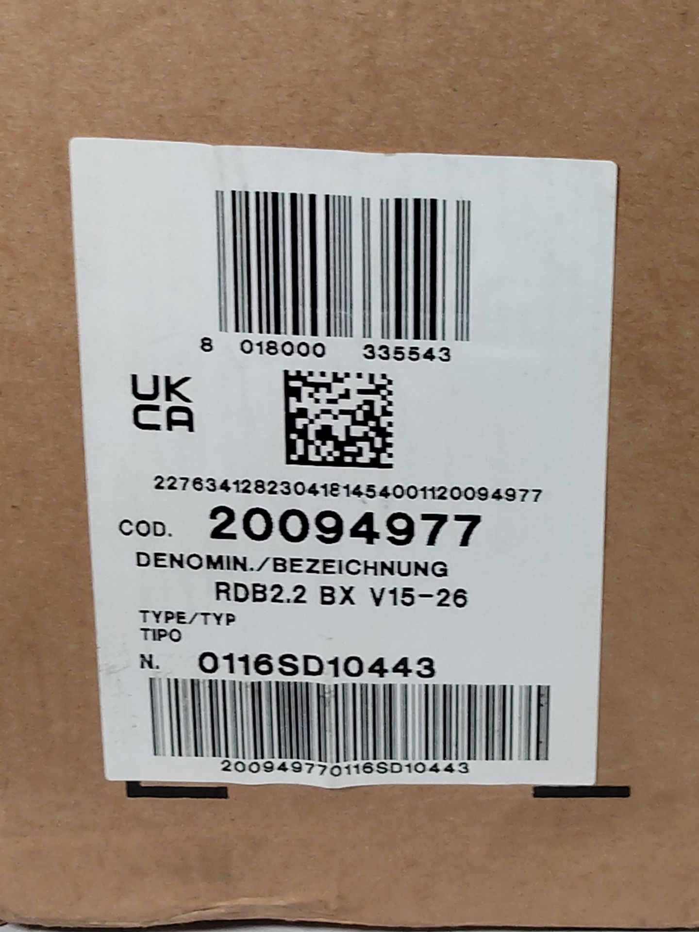 A Riello RDB2.2 Burner, BX V15-26, plastics have some damage. - Image 2 of 3