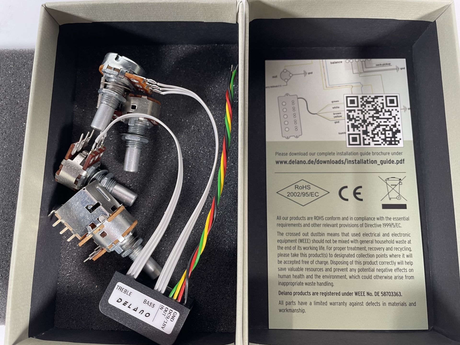 A boxed as new Delano Sonar 2 bass pre-amp.