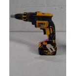 A pre-owned DeWalt DCF620 18v Drywall screwdriver with battery.
