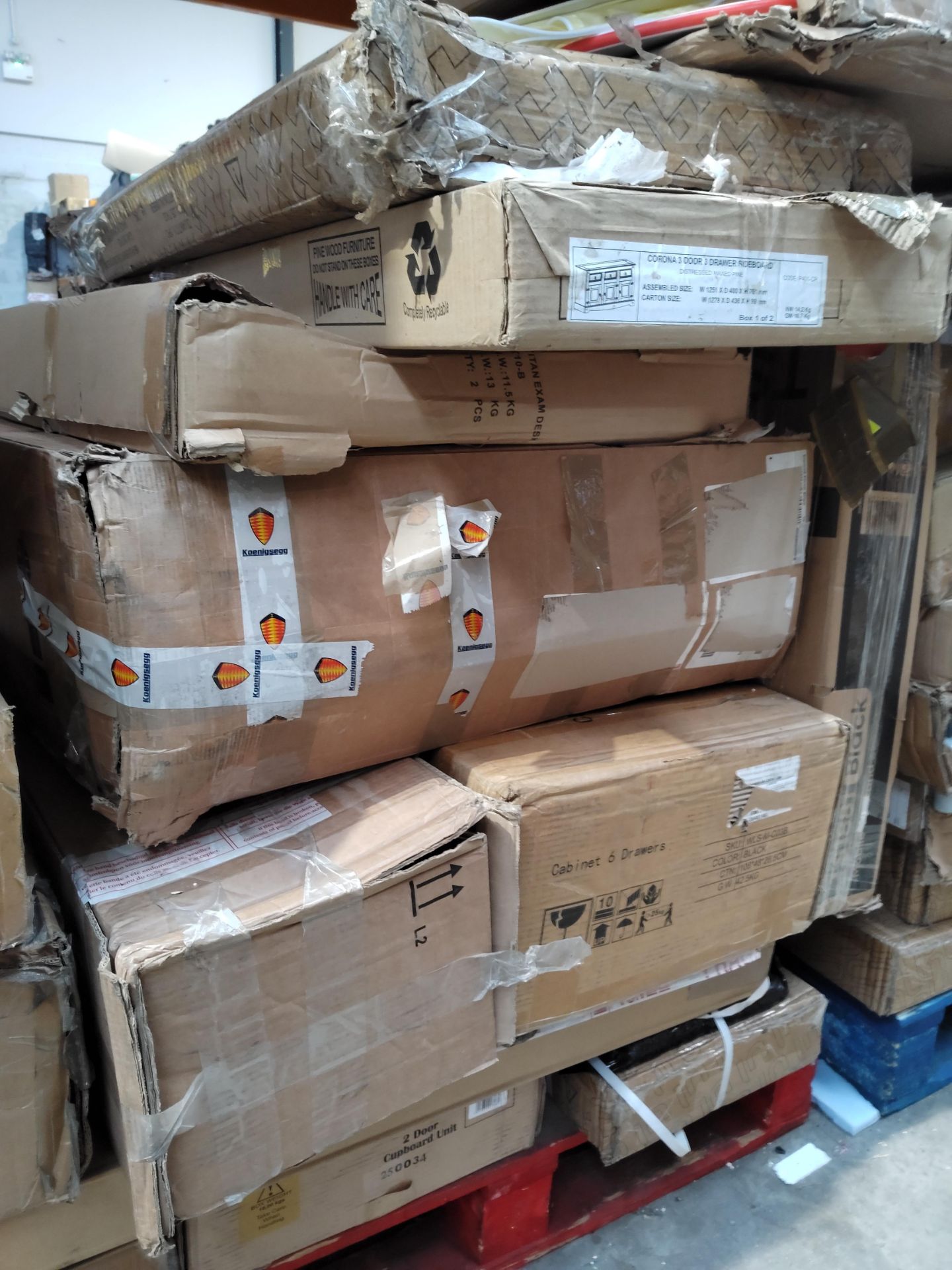 Two pallets of assorted furniture and flat pack items. - Image 2 of 4
