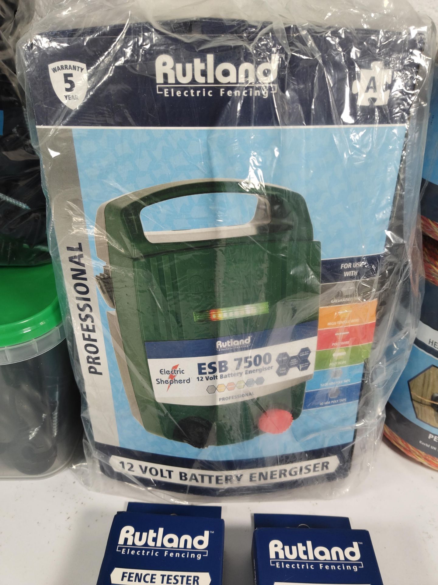 A quantity of as new electric security fence equipment to include Rutland ESB7500 battery energiser - Image 2 of 3
