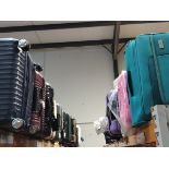 Thirty pre-owned travel suitcases/luggage bags, various colours, sizes and conditions.