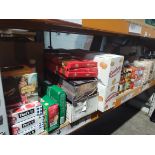 A shelf of assorted in-date food and confectionery products and related.