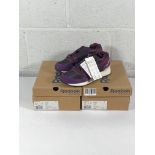 Two pairs of women's Reebok GL6000 trainers (UK 4 and UK 5).