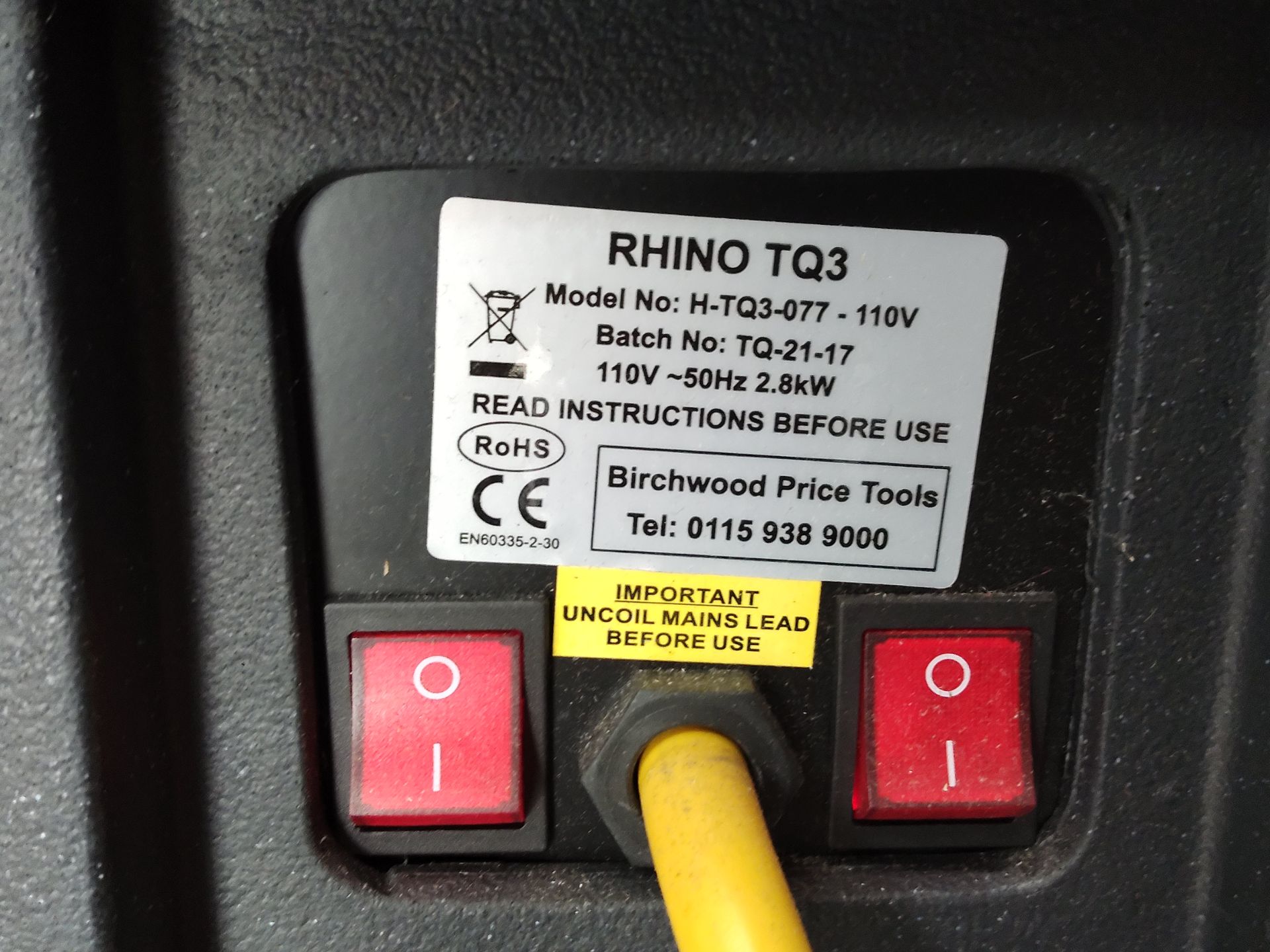 An as new Rhino TQ3 electric infared cabinet heater, no box. - Image 3 of 3