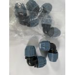 Twenty packs of five as new MDPE Granit Jason plastic elbows, 32 x 32mm.
