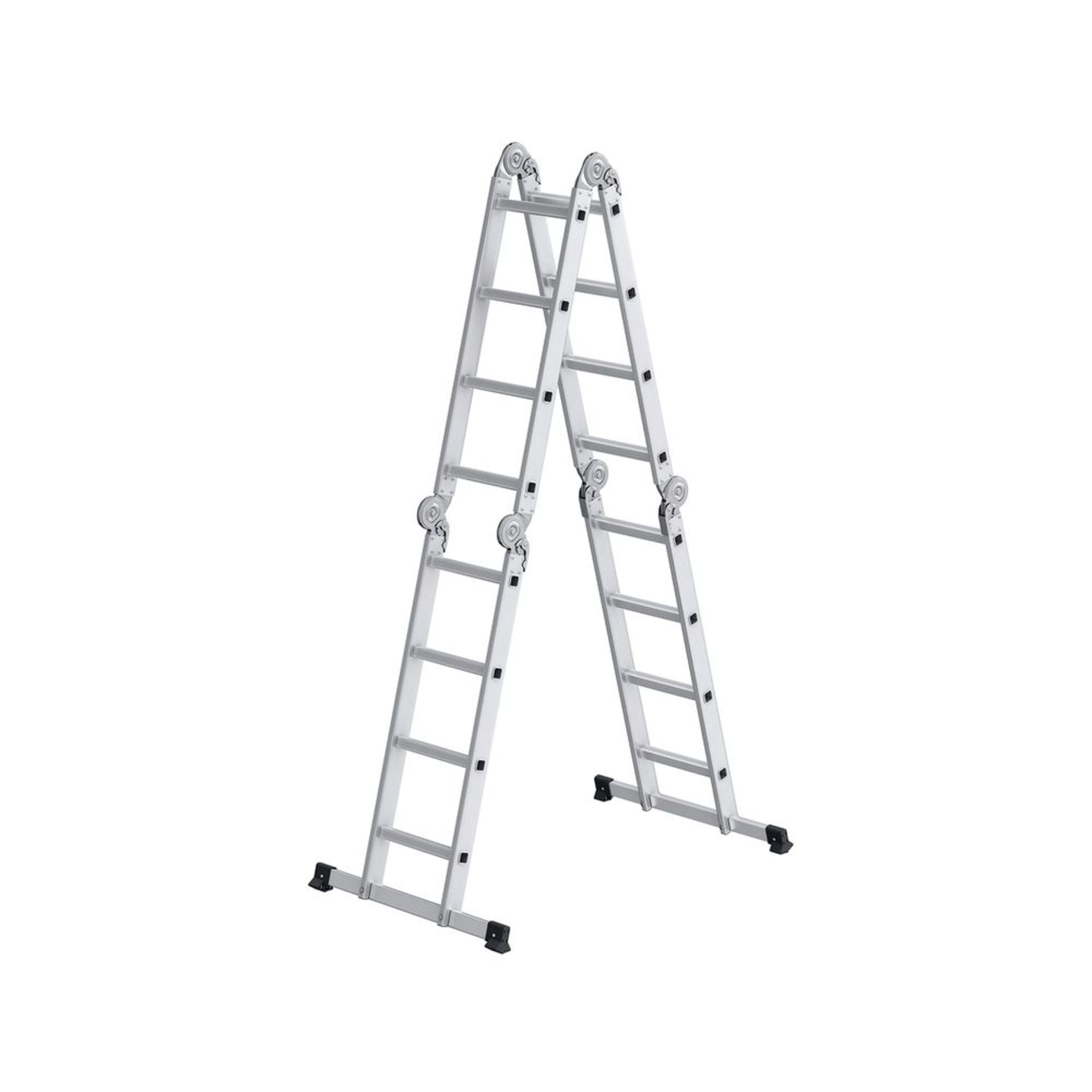 As new Songmic 3.5M Multipurpose Folding Ladder, Silver, GT36LM (stock image). - Image 2 of 2