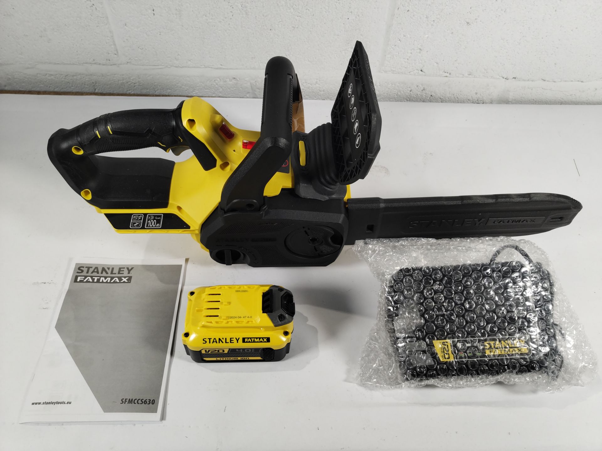 A Stanley Fatmax 18V V20 30cm chainsaw, box opened (SFMCCS630M1). - Image 2 of 4