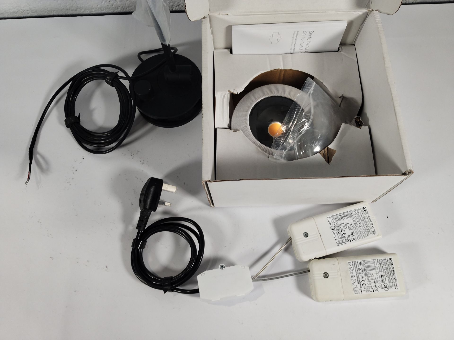 A pre-owned Occhio Sento Tavolo in Matt Black with stand. - Image 2 of 2