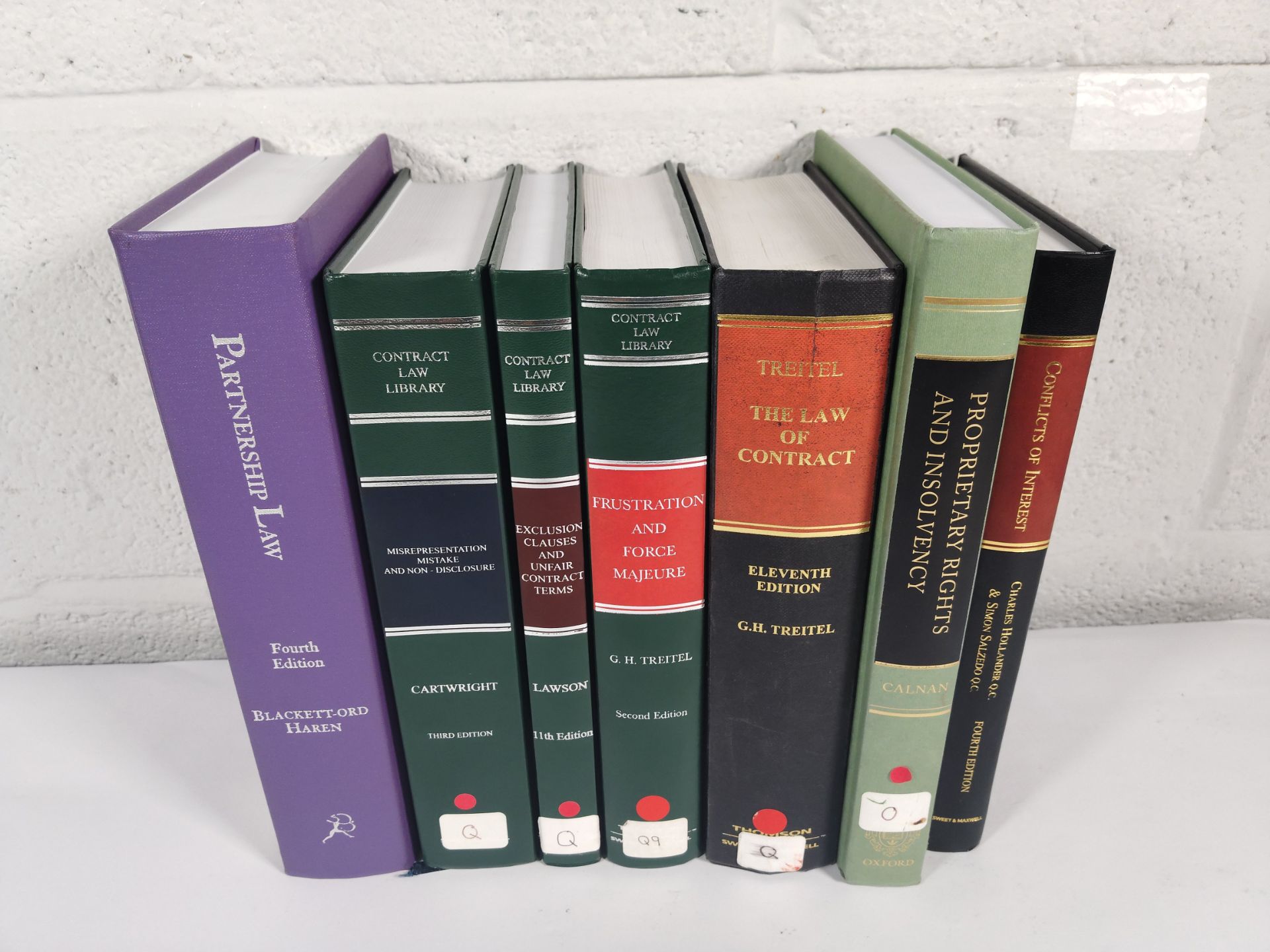 Seven assorted Law and Court hardcover books to include: 1. Partnership Law - Bloomsbury Professiona