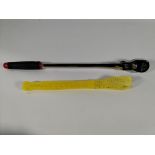 An as new Mac Tools 1/2" drive axis comfort-handle flex-head ratchet (VR1890FPA).
