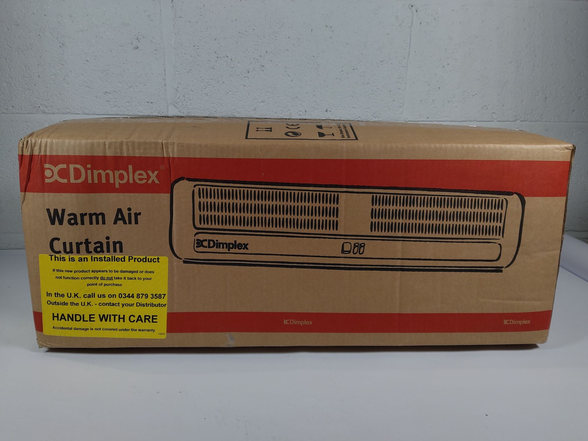 As new DIMPLEX AC3N Warm Air Curtain over the door heater. (box sealed).