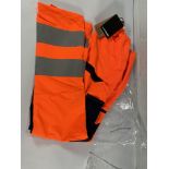 Fourteen as new Supertouch Hi-Vis Eco Two Tone Joggers, orange/navy, various sizes.