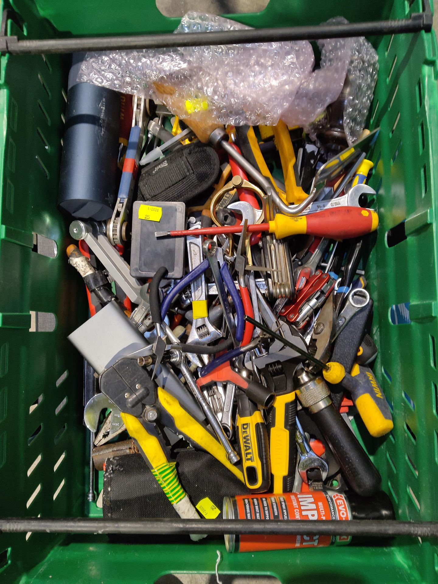 A quantity of assorted pre-owned tools to include Wiha, Irwin (one crate).