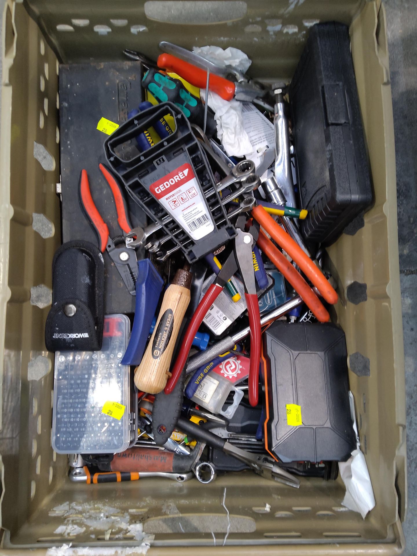 A quantity of assorted pre-owned tools to include Wera, Irwin (one crate).