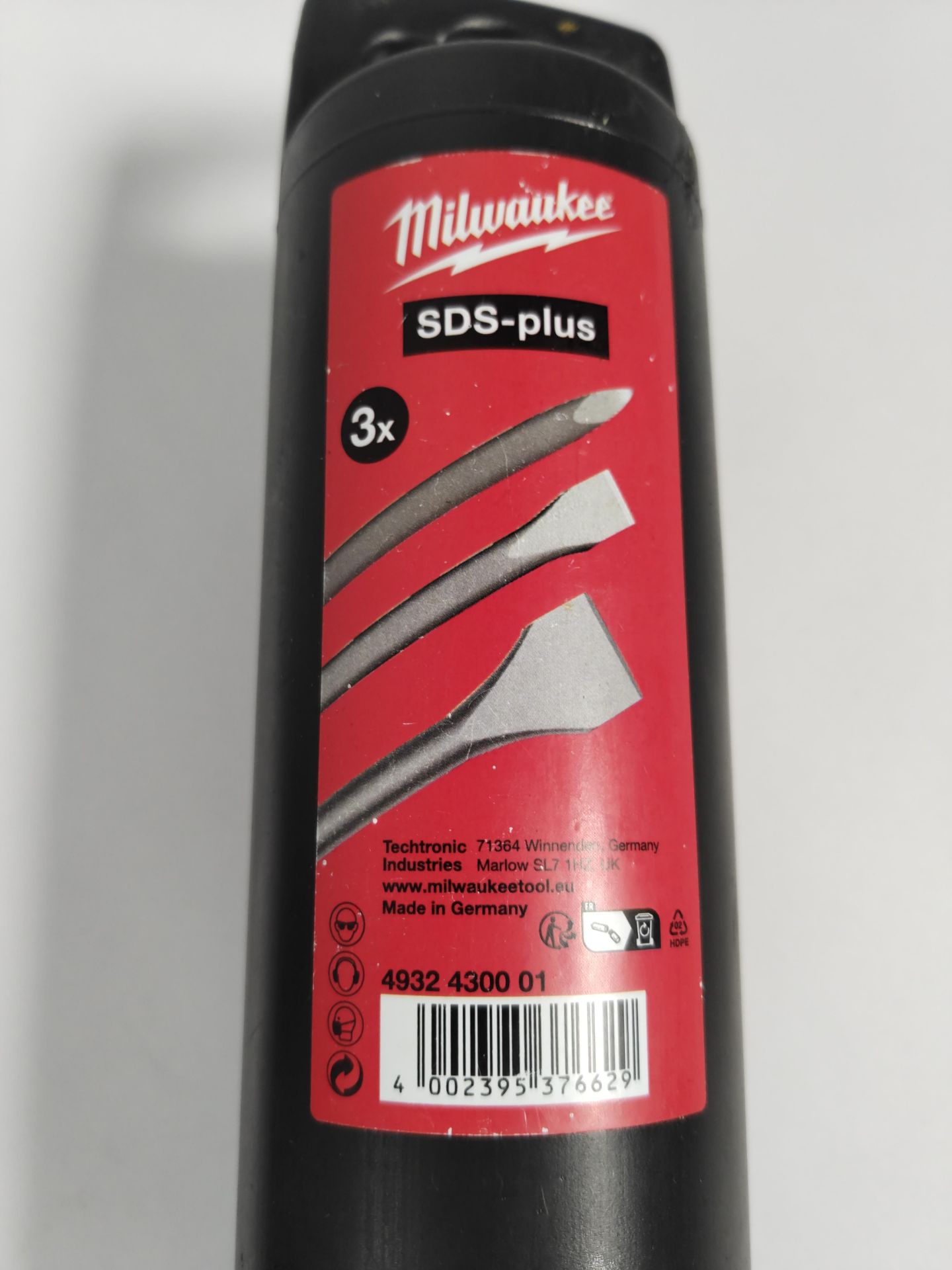 Four packs of Milwaukee SDS Plus 3-piece shank chisel sets (4932430001). - Image 3 of 3