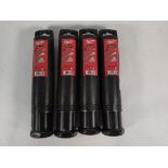 Four as new sets of Milwaukee SDS-Plus shank chisel sets (3 per pack).
