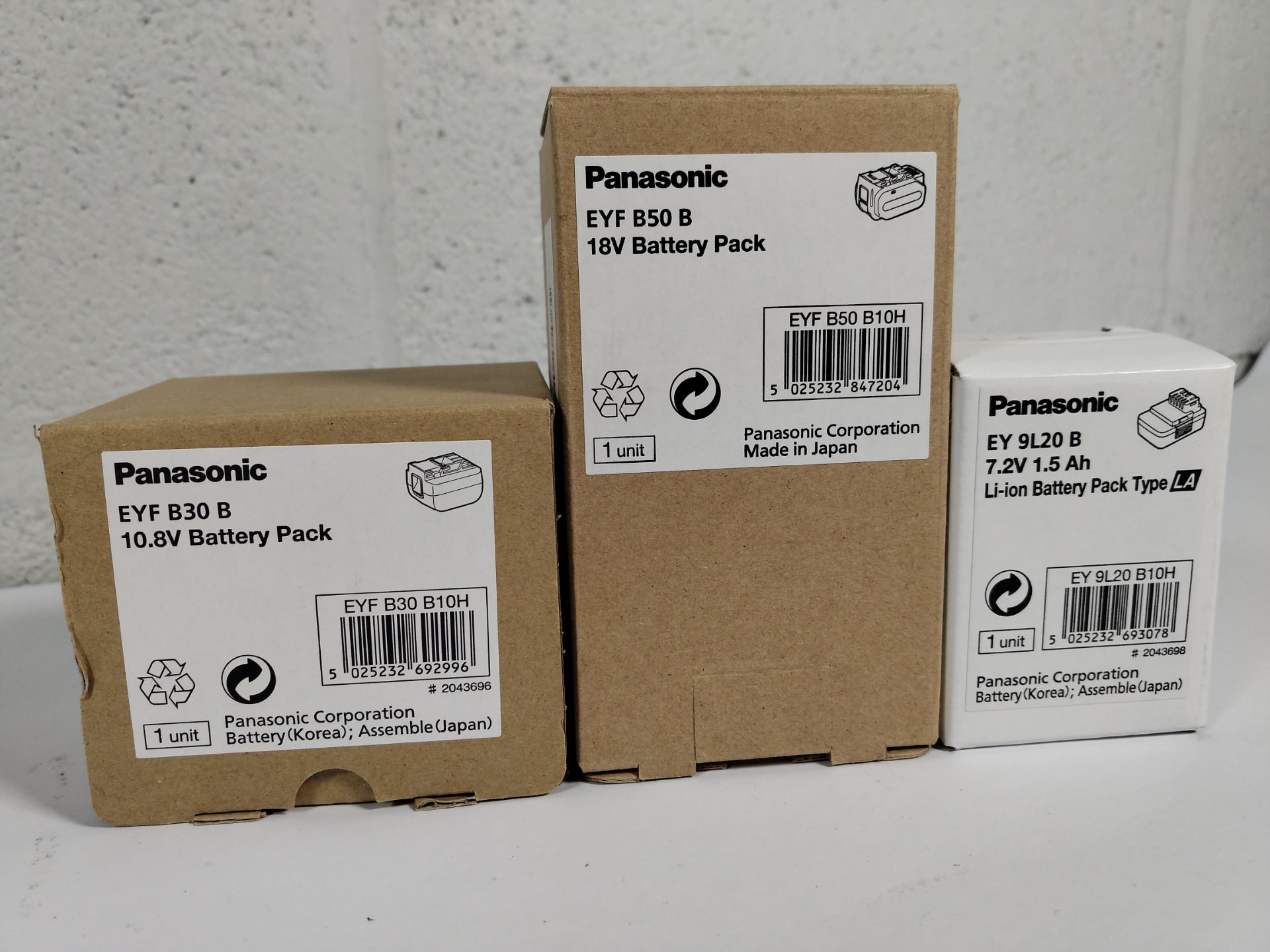 Eight as new Panasonic battery packs to include 6x Panasonic 10.8V EYF B30 B10H battery packs, 1x Pa - Image 2 of 2