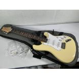 A pre-owned PRS SE Silver Sky John Mayer Edition, Moon White with bag.
