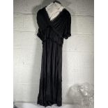 A Ralph Lauren satin pleated tiered midi dress (Size 4).