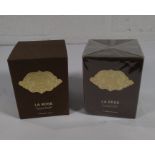 Two L'Artisan Parfumeur La Rose Scented Candles 2 x 240g (one unsealed, boxes slightly distressed).