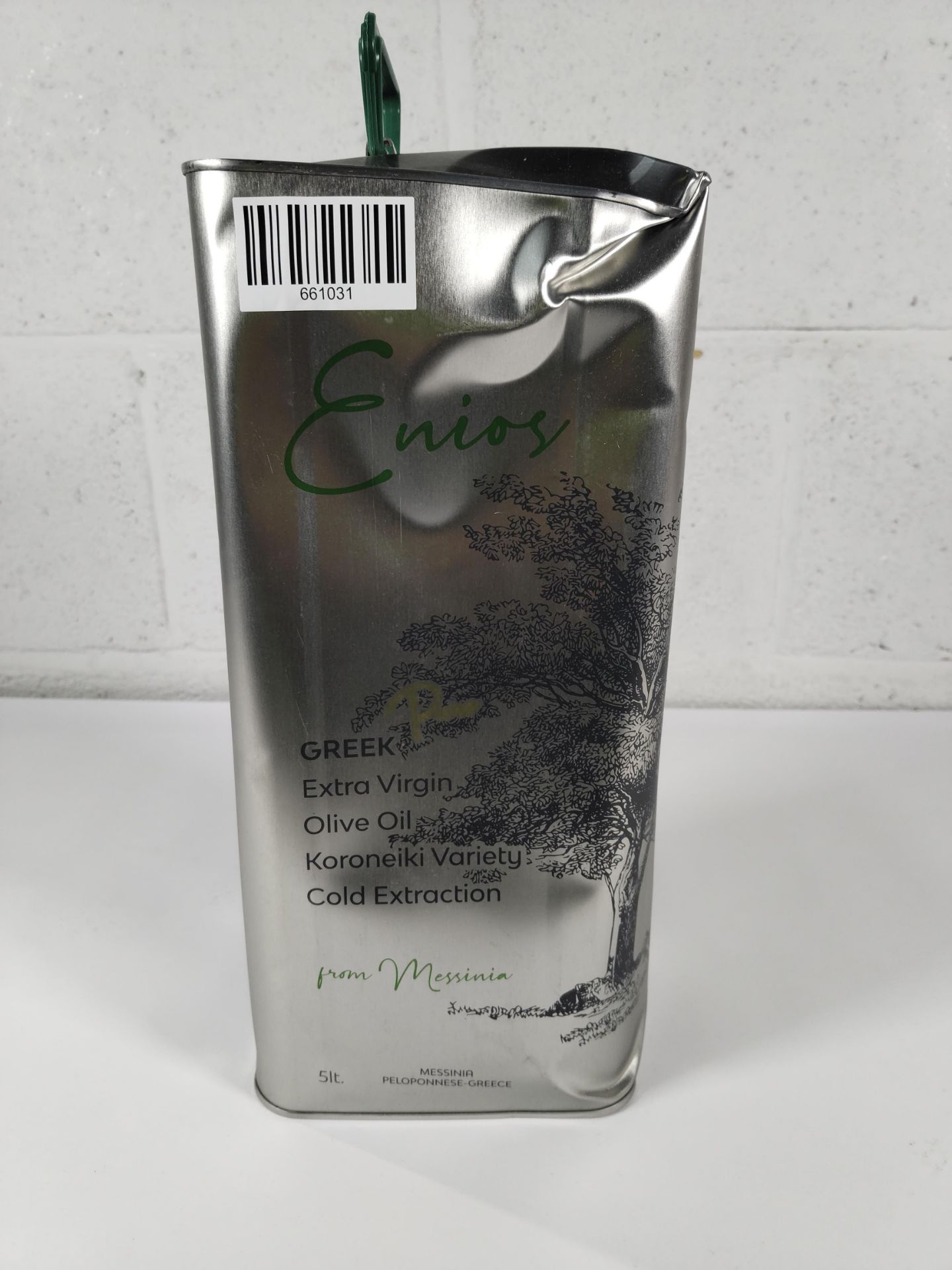 An Enios Greek pure extra virgin olive oil, cold extraction, Koroneiki variety 5L, best before 11/20