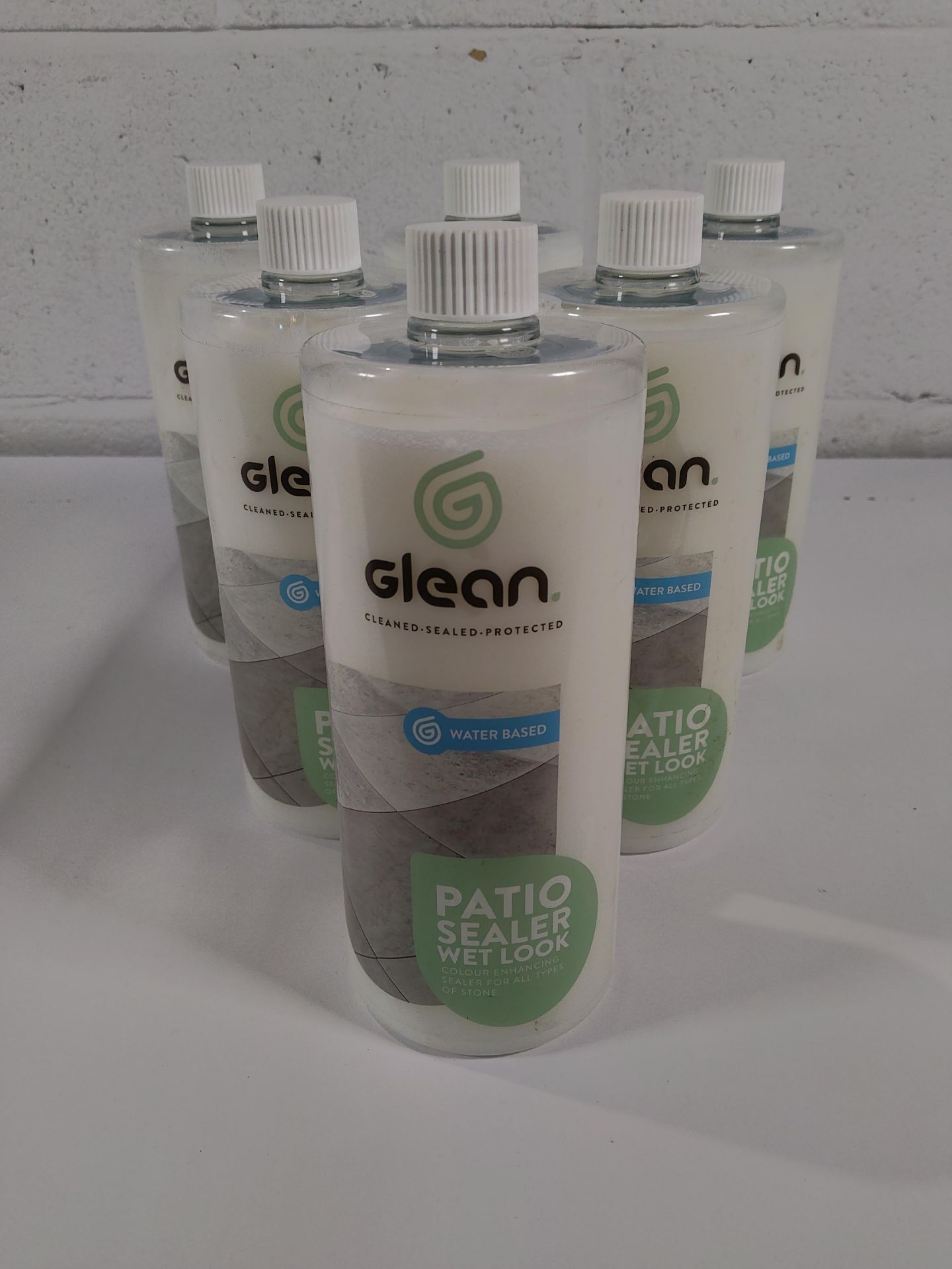 Six Glean water based patio sealers wet look 6 x 1L.