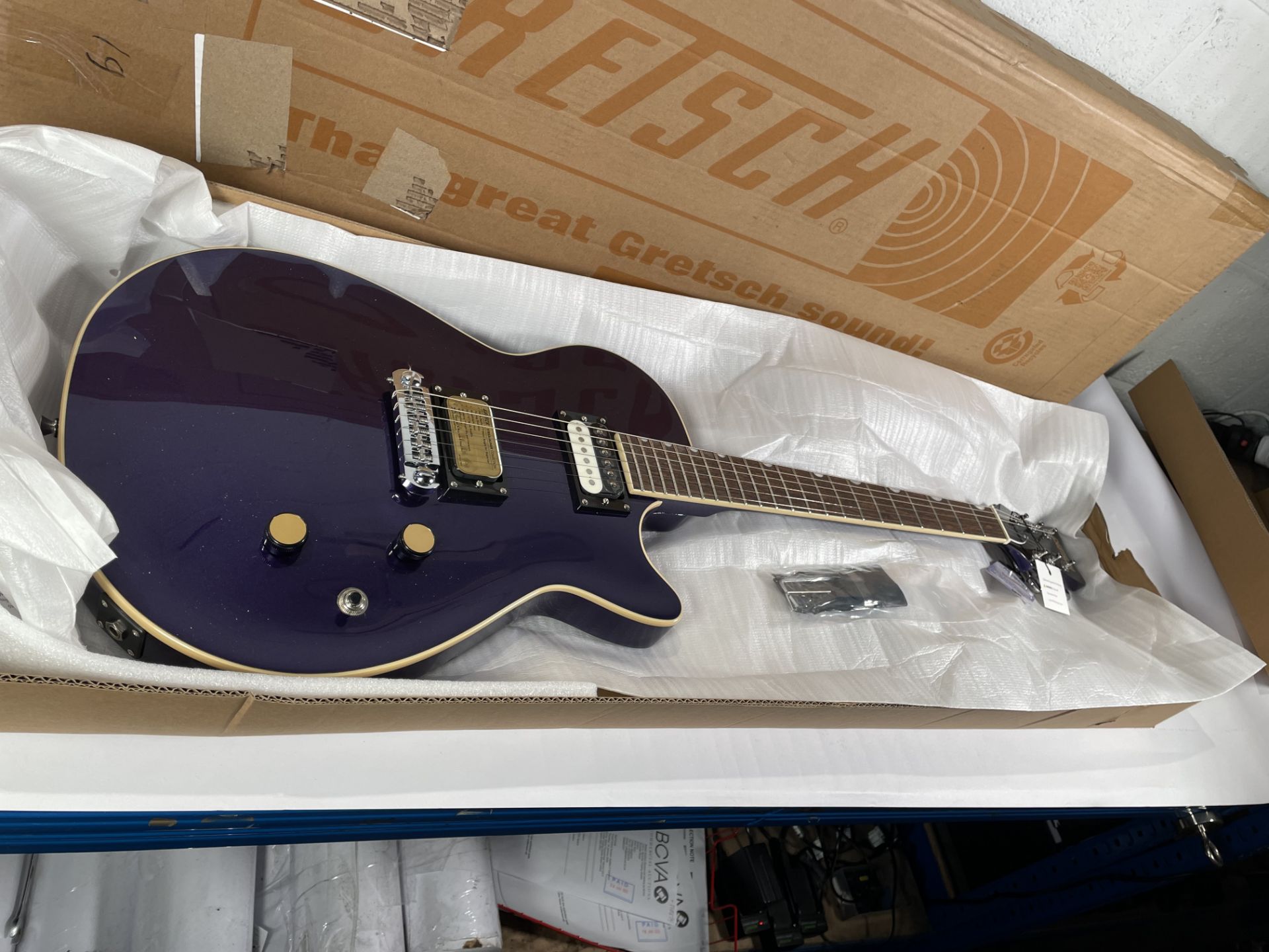 A boxed as new Gretsch Streamliner Jet, Laurel Fingerboard, Nightshade Purple.