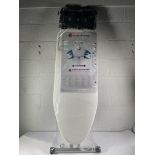 An as new Mabel Home extra-wide ironing, pro board with shoulder wing folding, 8 features.