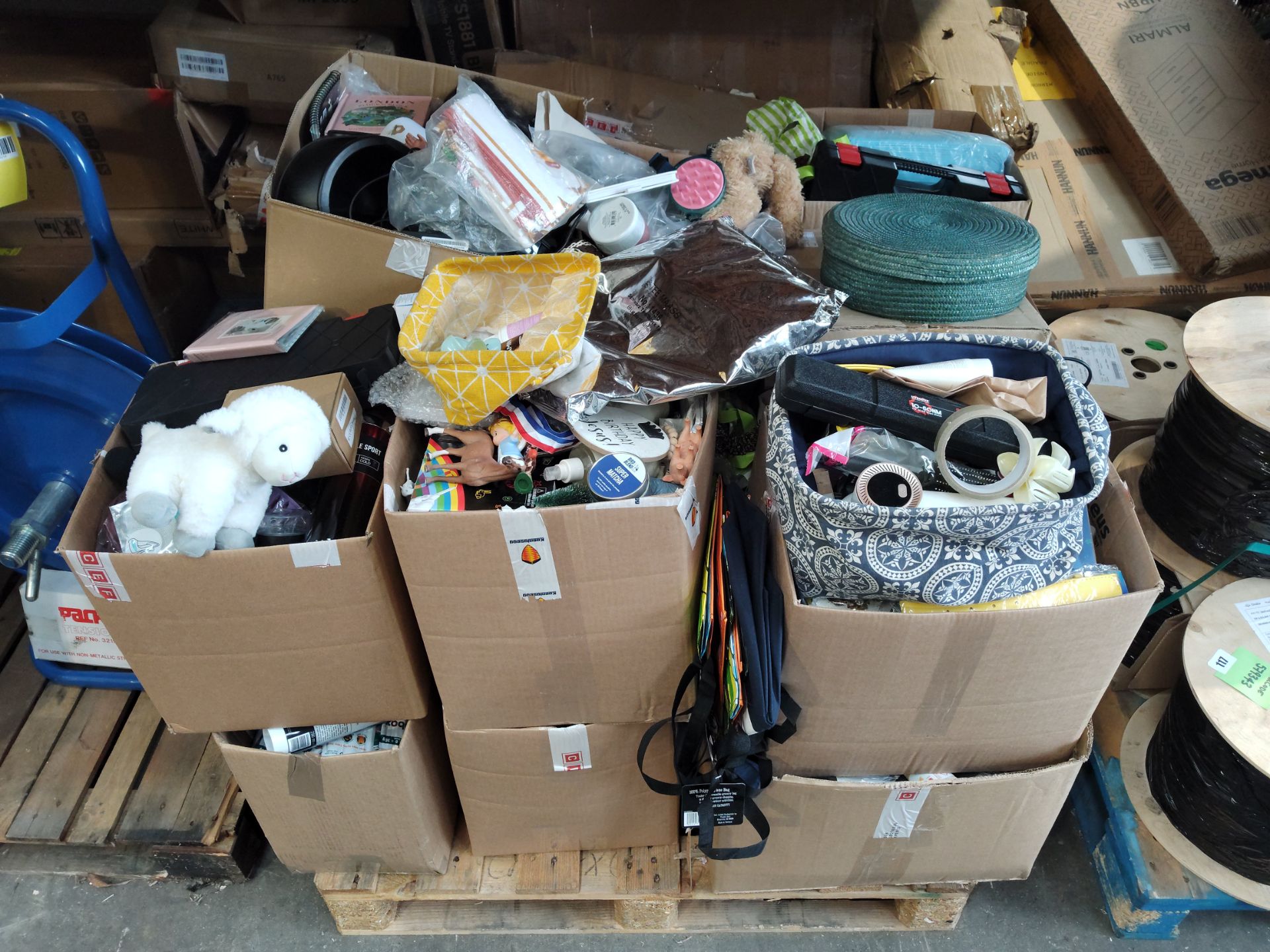 A pallet of assorted miscellaneous items to include toys, stationery, homewares and related.