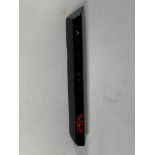 A gloss black left hand side strake assembly kit for a 2025 Aston Martin Vanquish Super GT V12.