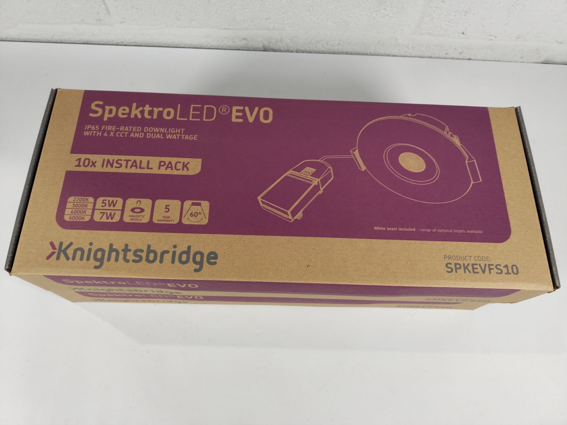 Two boxes (20 units) of as new Spektro LED Evo IP65 fire rated downlight with 4 x CCT and dual watta - Image 5 of 5